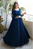3 Piece Heavy Embroidered With Front And Back Pearls Attached Gown With Maxi Trouser