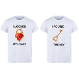 Combo Of My Heart & The Key Style White T-shirt With Cute Design – Heart & Key Design T-shirts  – Best Quality T-shirts For Girls | T-shirt For Women – T-shirt For Men