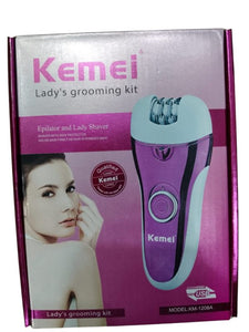 Kemei 1208-a Multifunctional Women Epilator & Shaver – Female Hair Remover – Rechargeable Electric Lady Shaver ( Random Color )