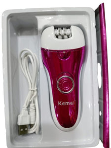 Kemei 1208-a Multifunctional Women Epilator & Shaver – Female Hair Remover – Rechargeable Electric Lady Shaver ( Random Color )