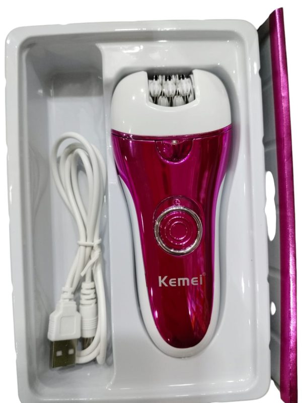 Kemei 1208-a Multifunctional Women Epilator & Shaver – Female Hair Remover – Rechargeable Electric Lady Shaver ( Random Color )