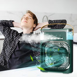 Portable Air Conditioner Fan Usb Electric Fan With Led Night Light, Fine Mist Water, And Humidifier Function | Led Night Light Water Mist (random Color)