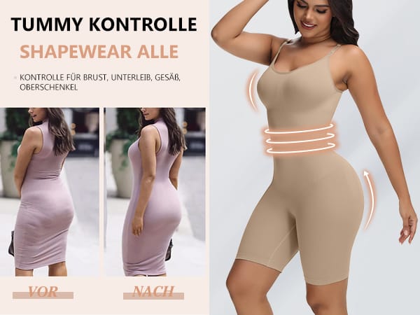 Slim N Lift Full Body Shaper For Female | Tummy Control Thigh Slimmer Shape Wear (adjustable Standard Size)