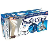 Trusty Cane – Sturdy Folding Walking Triple Head With Built In Lights – Fordable Walking Stick